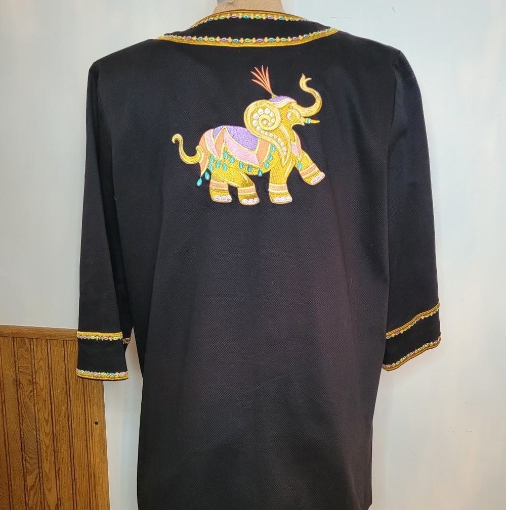 Bob Mackie Black Wearable Art Jacket - image 2
